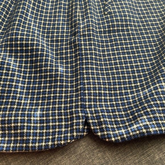 Talbots Blue Plaid Wool Blend A- Line Pencil Skirt 12P - Picture 10 of 12